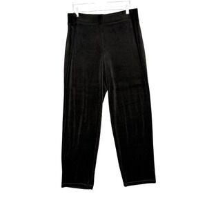 Talbots Pants Womens XL Black Velour High Rise Straight‎ Leg Comfy Holiday NWT